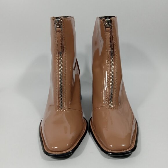 OPEN EDIT 'Chloe' Front Zip Carmel Color Tan Beige Boots Womens Size 7.5M - Picture 5 of 15